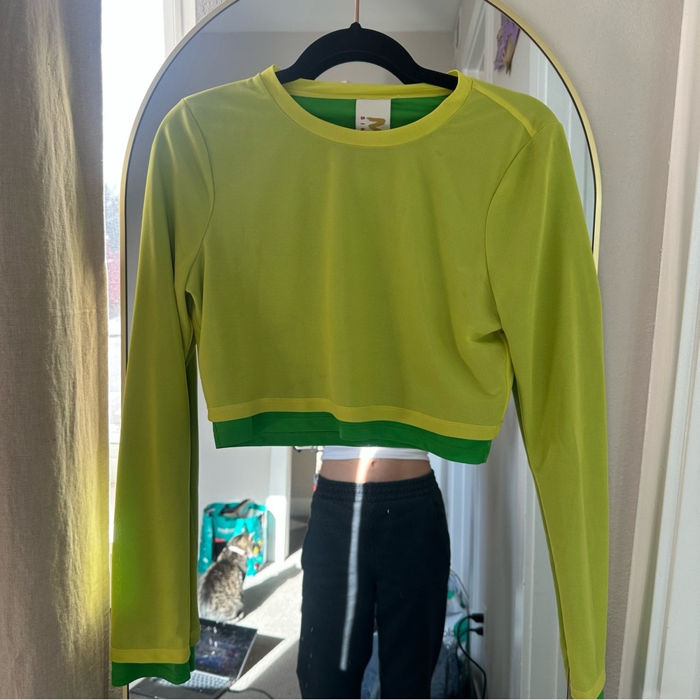 SOLD Simon Miller Lime Green Long Sleeve Crop Top